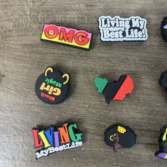 2pk - 30 Pcs Shoe Charms Black Lives Matter Girl Magic Fits for PVC Clog Sandals - Picture 7 of 10